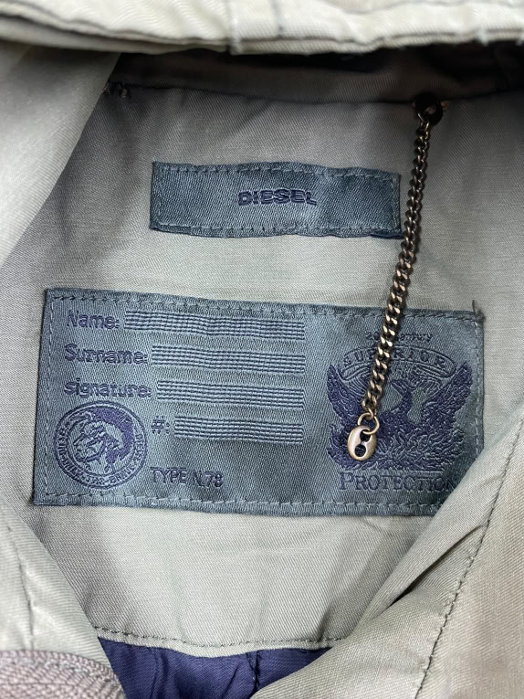 Diesel Μακρύ Μπουφάν Parka Casual Λογότυπο Χακί Γυναικείο M/L