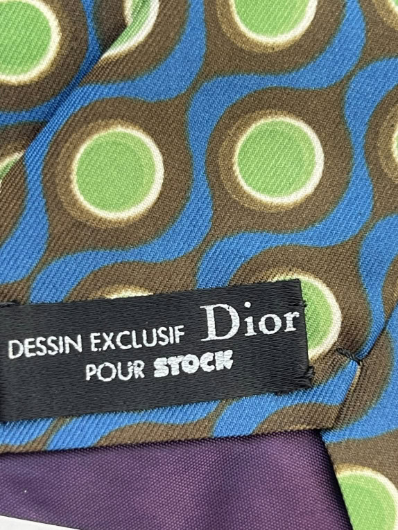 DIOR ΓΡΑΒΑΤΑ RETRO ΚΑΦΕ ΜΠΛΕ ΑΝΤΡΙΚΟ PRE OWNED
