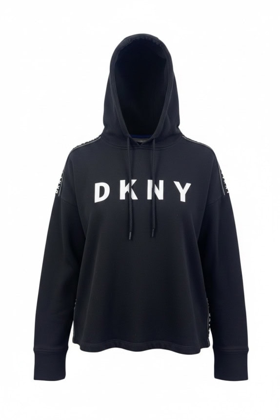 DKNY SPORT HOODIE SPORTSWEAR NERO DONNA PRE OWNED S