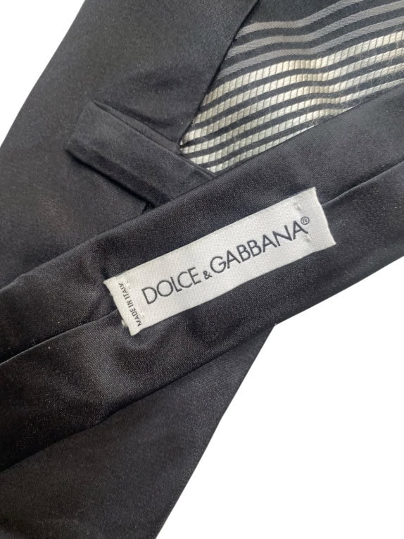 DOLCE GABBANA ΓΡΑΒΑΤΑ MINIMAL ΜΑΥΡΗ ΑΝΤΡΙΚΟ PRE OWNED