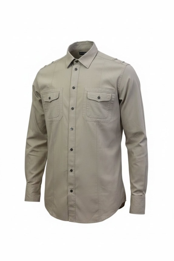 DOLCE GABBANA CAMICIA UTILITY BEIGE UOMO PRE OWNED L