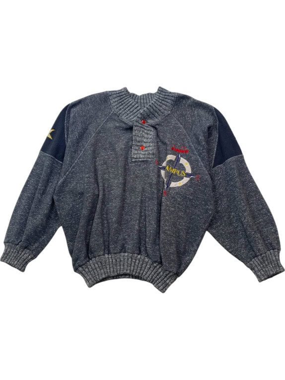 1992 DIADORA KNIT SWEATER VINTAGE GREY UNISEX PRE OWNED XS