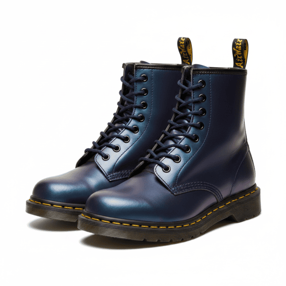 DR MARTENS STIVALI LEATHER NAVY UOMO PRE OWNED EU 36