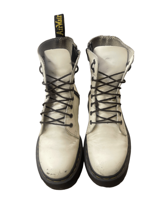DR MARTENS BOOTS CHUNKY WHITE MEN PRE OWNED EU 38