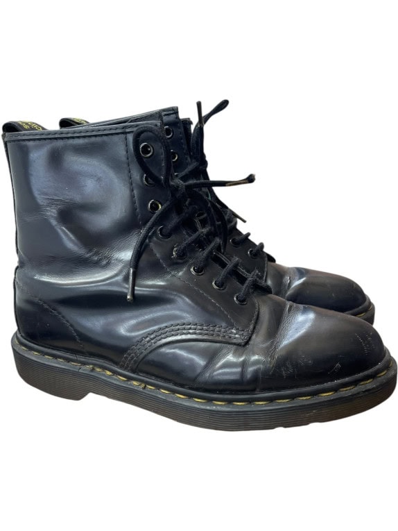 DR. MARTENS Black Leather Boots Size 38