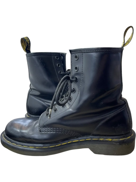 DR. MARTENS Black Leather 8 Eye Boots Unisex Size 38