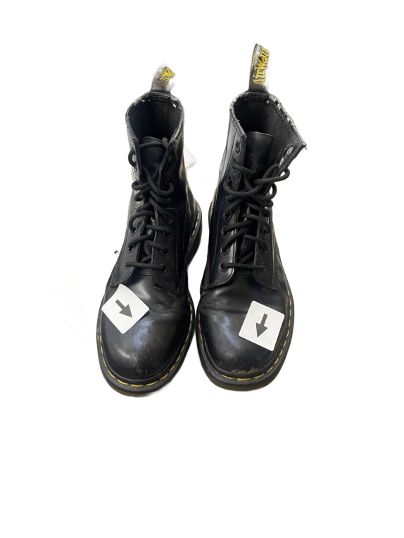 DR MARTENS LEATHER BOOTS WORKWEAR BLACK UNISEX PRE OWNED EU 39