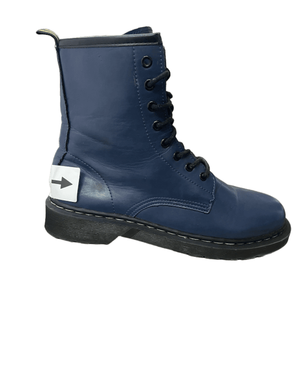 DR MARTENS ΜΠΟΤΑΚΙ ΜΟΝΟΧΡΩΜΟ ΜΠΛΕ ΑΝΤΡΙΚΟ PRE OWNED EU 40