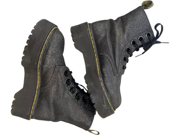 DR MARTENS ΜΠΟΤΑΚΙΑ PLATFORM GRAPHIC ΜΑΥΡΟ ΓΥΝΑΙΚΕΙΟ PRE OWNED EU38