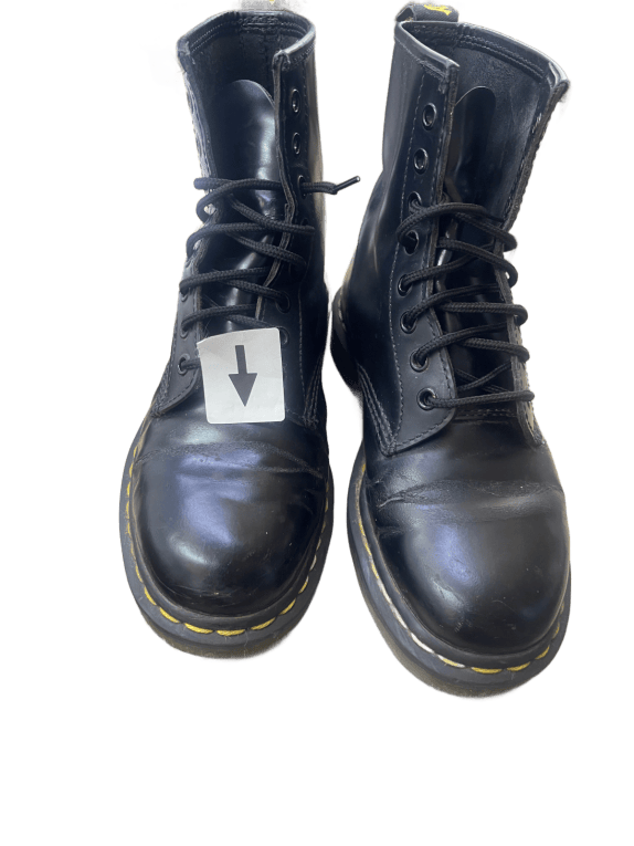 DR MARTENS ΜΠΟΤΕΣ ΚΟΡΔΟΝΙ ΔΕΡΜΑΤΙΝΕΣ ΜΑΥΡΟ ΑΝΤΡΙΚΟ PRE OWNED EU 39
