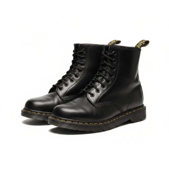 DR MARTENS BOOTS MINIMAL BLACK MEN PRE OWNED EU 38