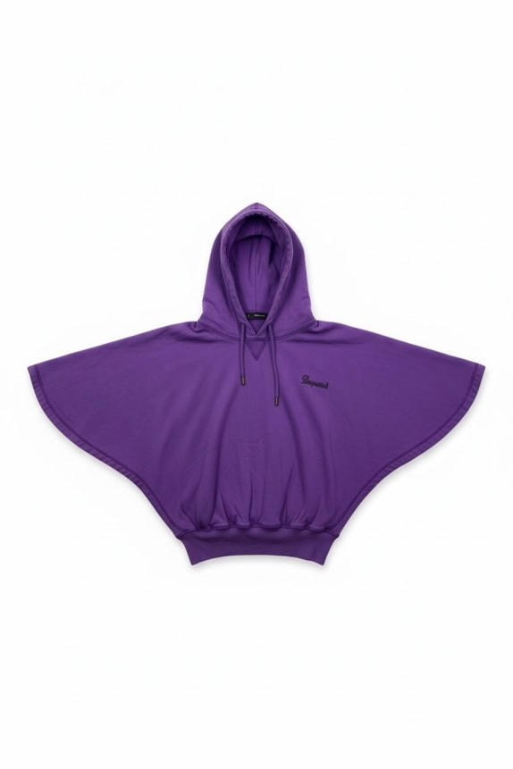 DSQUARED2 HOODIE PONCHO VINTAGE ΜΕ ΛΟΓΟΤΥΠΟ ΜΟΒ ΓΥΝΑΙΚΕΙΟ M