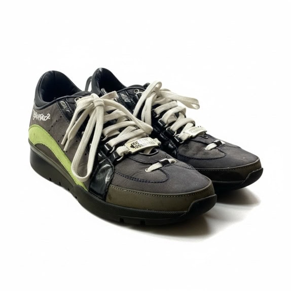DSQUARED2 SNEAKERS LOGO NERO/VERDE UNISEX 41