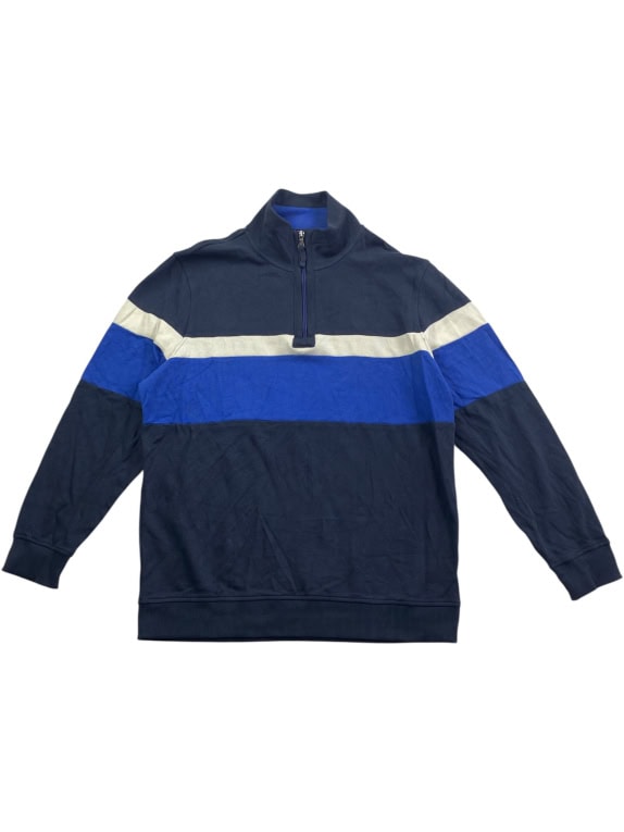 DUNMORE Felpa casual con mezza zip logo blu da uomo XL
