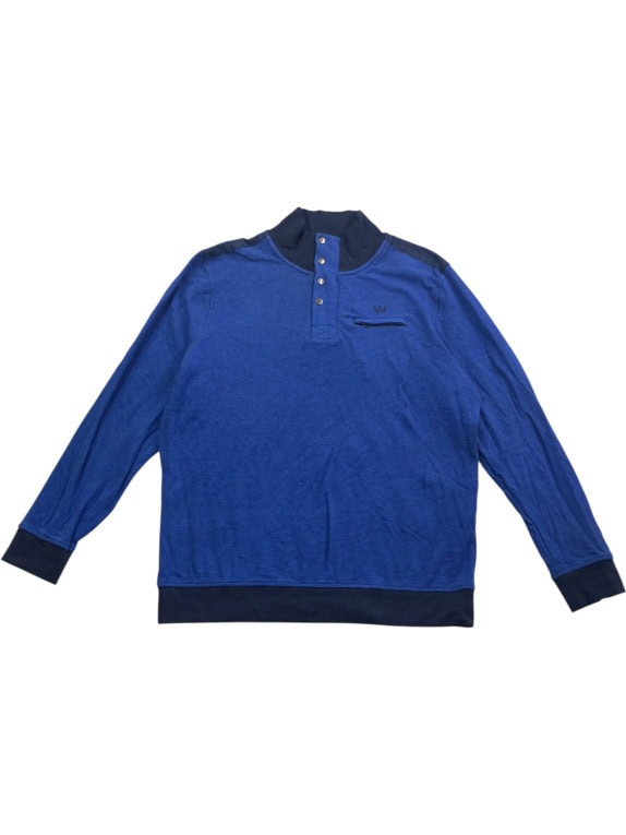 DUNMORE Φούτερ Henley Casual Logo Μπλε Ανδρικό XXL