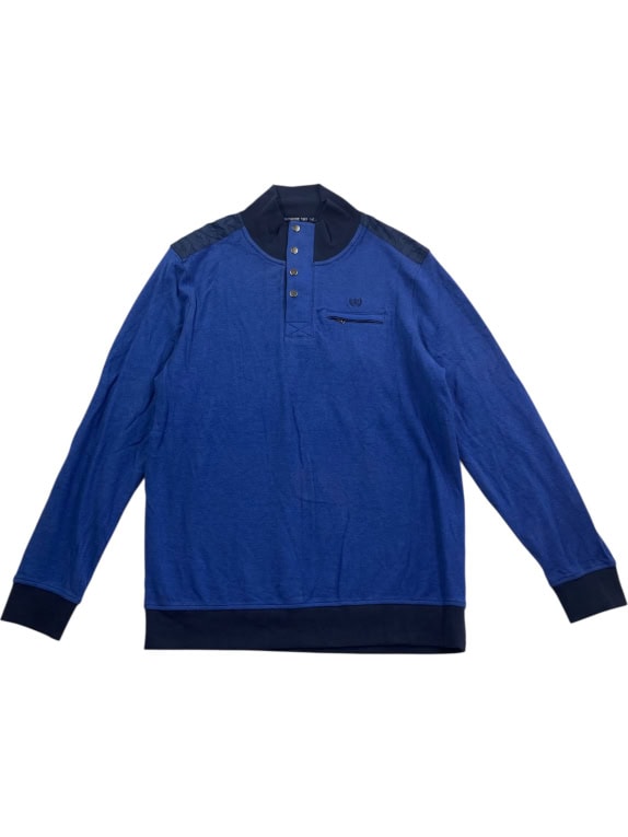 DUNMORE Felpa Henley Casual Logo Blu da Uomo XXL