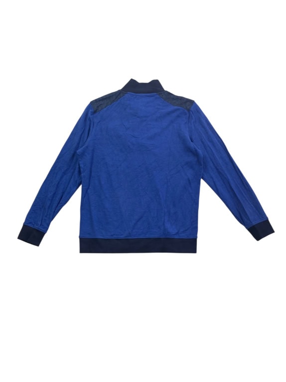 DUNMORE Maglia Henley casual con logo ricamato blu da uomo L