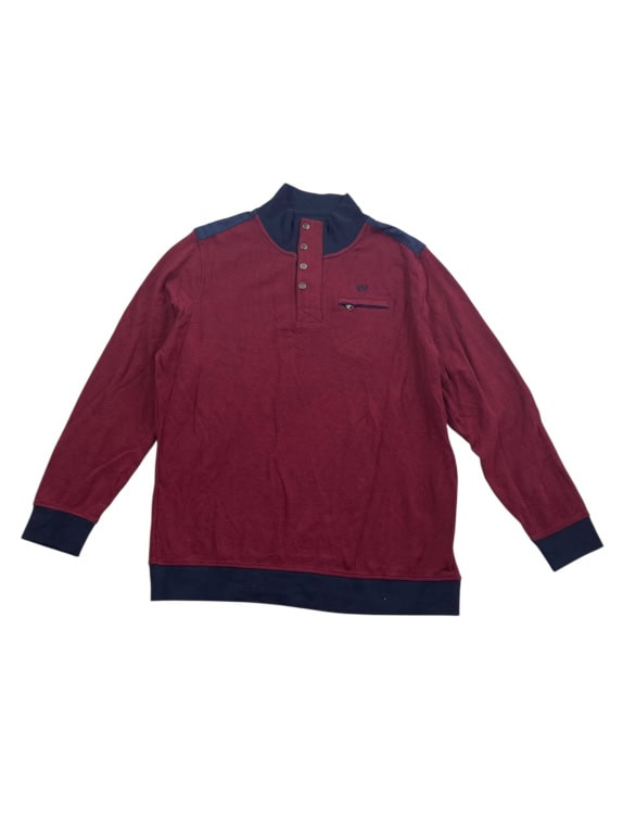 DUNMORE Μπλούζα Henley Casual Λογότυπο Κέντημα Μπορντό Ανδρική XXL
