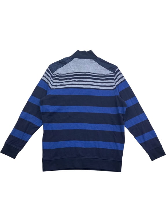 DUNMORE Μπλούζα Henley Ριγέ Casual Λογότυπο Κέντημα Μπλε Ανδρική XL