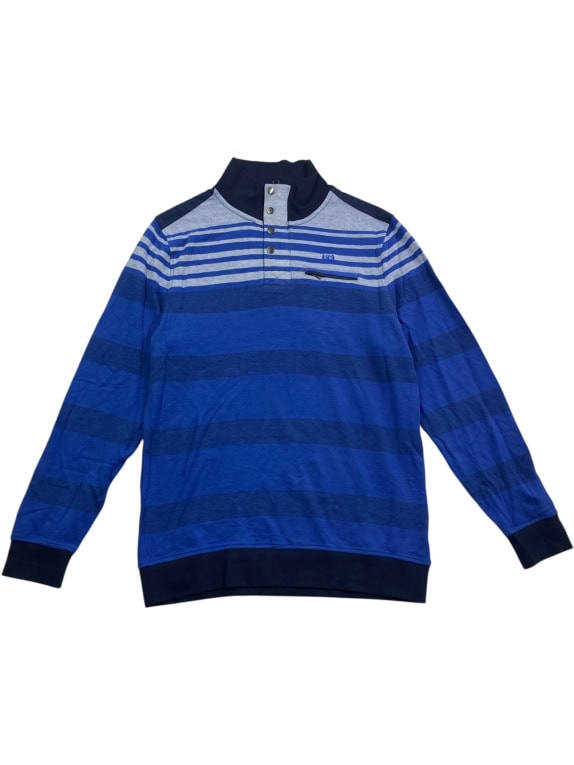 DUNMORE Striped Polo Shirt Casual Logo Blue Men’s L