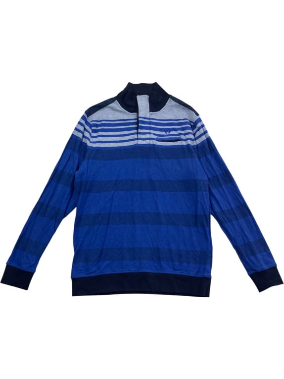 DUNMORE Striped Polo Shirt Casual Logo Blue Men’s L