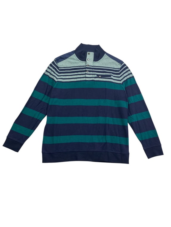 DUNMORE Striped Polo Shirt Casual Logo Blue/Green Men’s XXL
