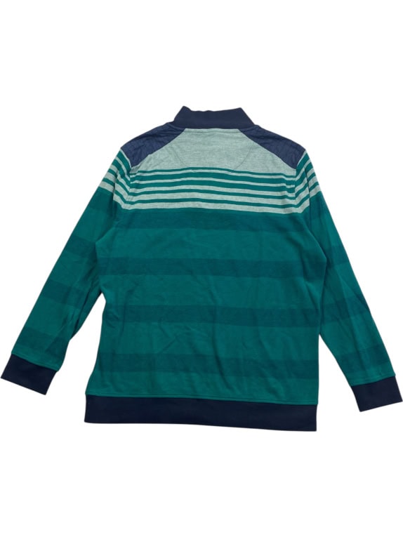 DUNMORE Μπλούζα Polo Ριγέ Casual Πράσινο/Μπλε Ανδρικό XXL