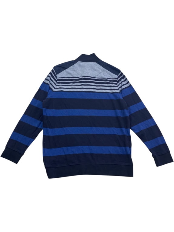 Dunmore Sweatshirt Ριγέ Casual Κουμπιά Μπλε/Γκρι Ανδρικό XXL