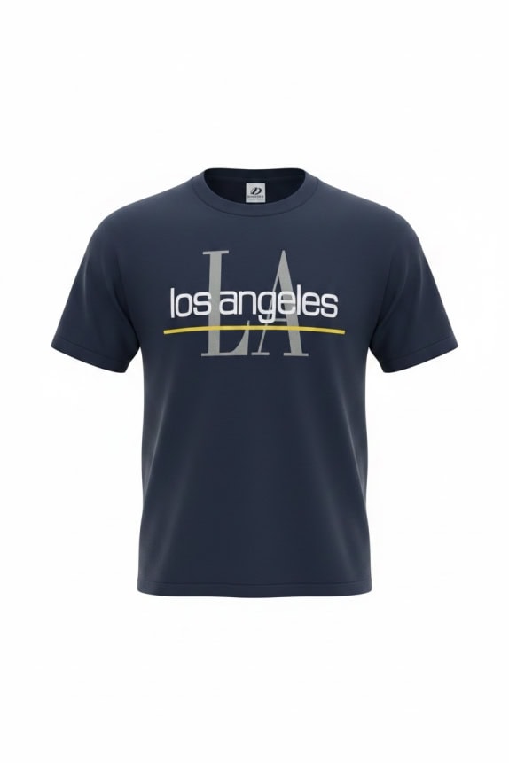 DYNASTY T-SHIRT LOGO LOS ANGELES OVERSIZE BLU UNISEX XXL