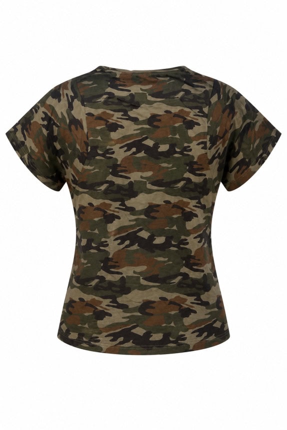 EDC BY ESPRIT T SHIRT UTILITY CAMOUFLAGE ΓΥΝΑΙΚΕΙΟ PRE OWNED S