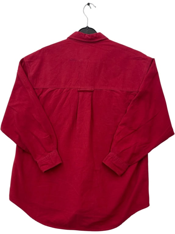 EDDIE BAUER CAMICIA VINTAGE ROSSA A MANICHE LUNGHE DA UOMO M usata