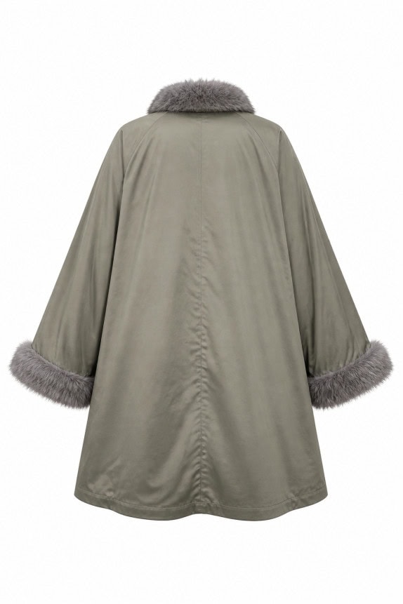 1990s ENRICO COVERI JACKET FAUX FUR OLIVE WOMEN PRE OWNED XXL