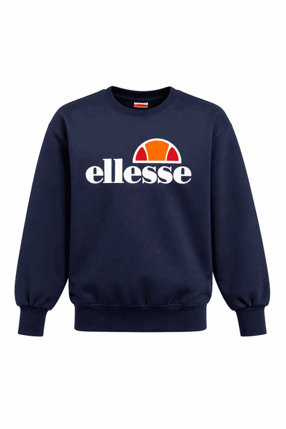 ELLESSE FELPA GIROCOLLO STREETWEAR NAVY UOMO PRE OWNED M