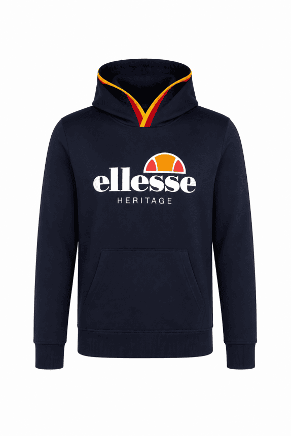 ELLESSE HOODIE STREETWEAR NAVY MEN PRE OWNED XL