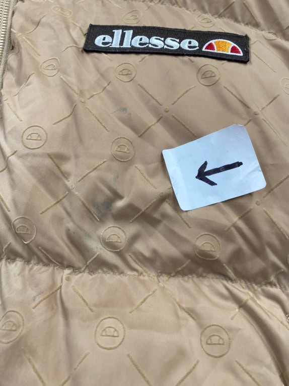 Ellesse Puffer Jacket Vintage Logo Beige Unisex M
