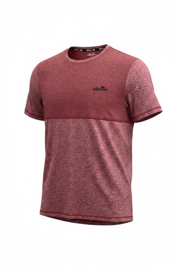 ELLESSE T-SHIRT CASUAL BURGUNDY UNISEX L pre-owned