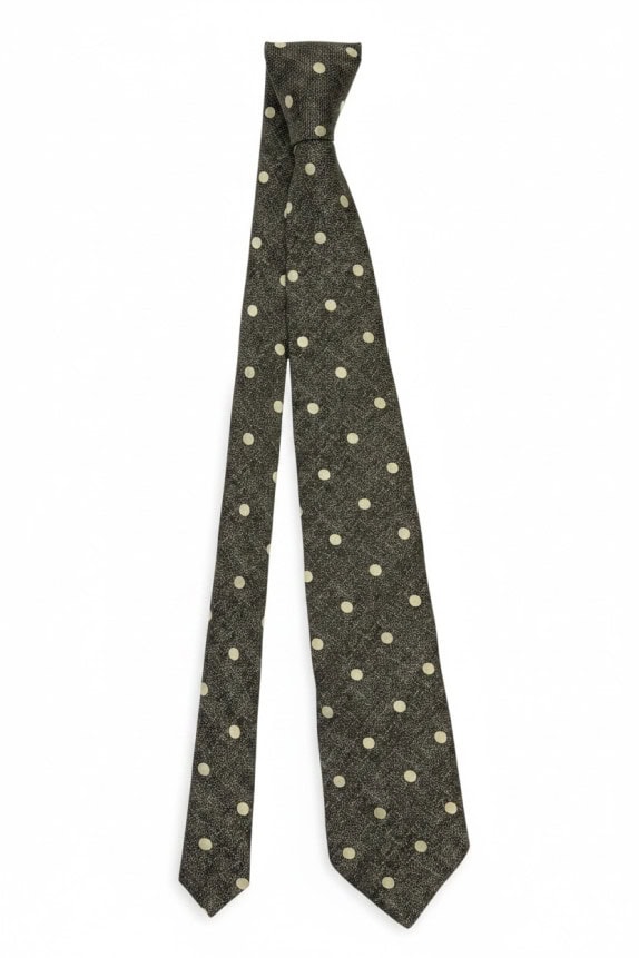 EMPORIO ARMANI TIE CLASSIC POLKA DOT CHARCOAL MEN PRE OWNED
