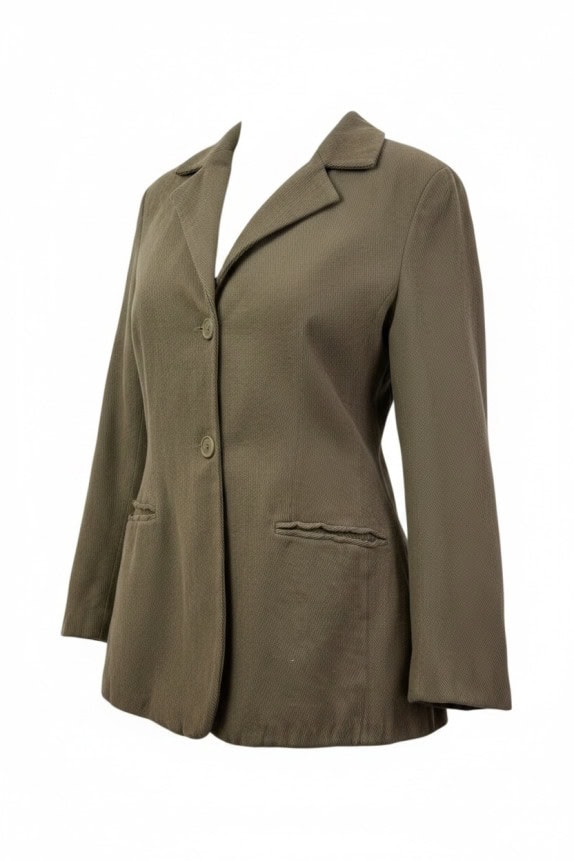 EMPORIO ARMANI BLAZER MINIMAL OLIVE WOMENS PRE OWNED S