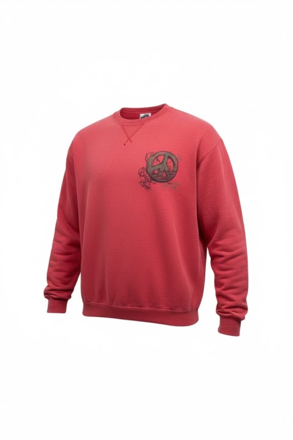 ENERGIE felpa streetwear vintage con logo graffiti rossa da uomo L