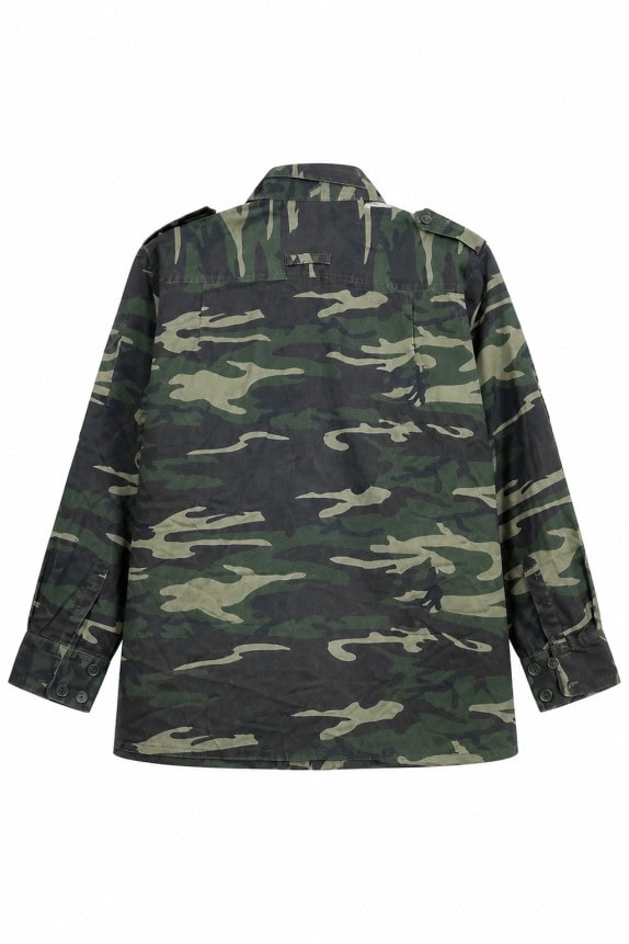 1990s VINTAGE UTILITY SHIRT GREEN CAMO MEN PRE OWNED XL