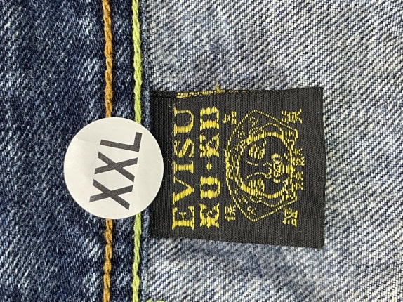EVISU DENIM SHORTS VINTAGE BLUE MEN PRE OWNED XXL