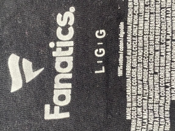 FANATICS T SHIRT GRAPHIC SPORTSWEAR NERO UOMO PRE OWNED L