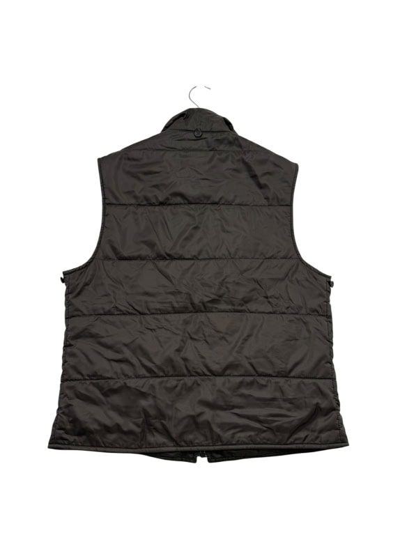 FAY PUFFER VEST GILET LOGO LABEL BROWN MENS M/L