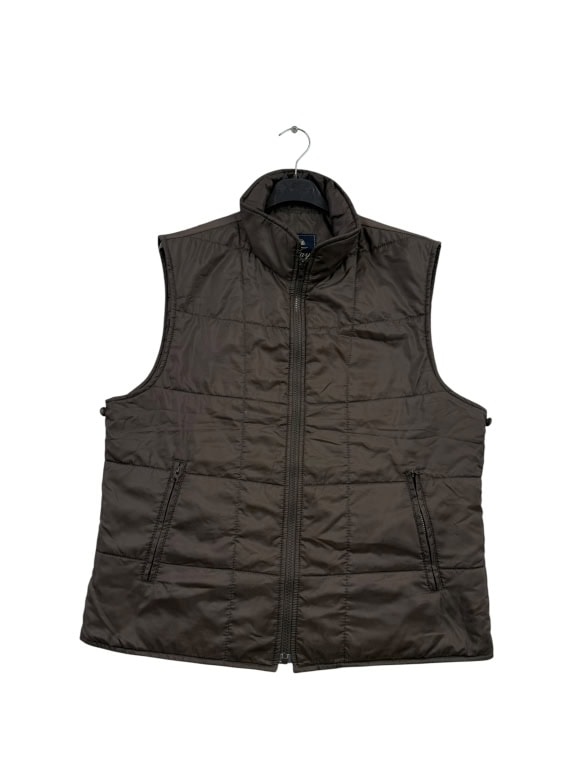FAY PUFFER VEST GILET LOGO LABEL BROWN MENS M/L