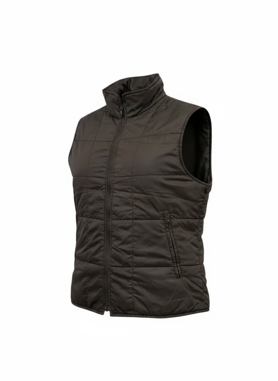 FAY GILET SMANICATO VEST LOGO LABEL MARRONE UOMO M/L