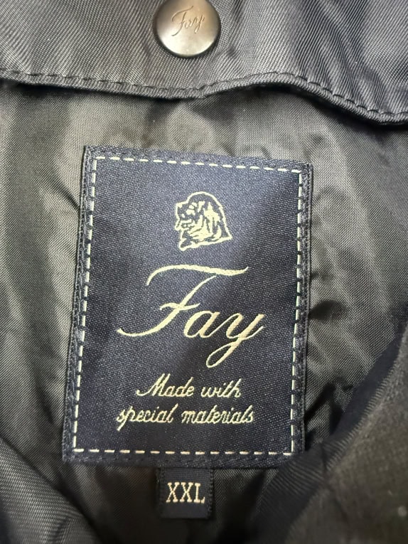 FAY JACKET VINTAGE LOGO BLACK MENS XXL
