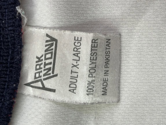 FBK NATIONWORLD FOOTBALL JERSEY ATHLETIC GREY WHITE RED NAVY MEN PRE OWNED XL