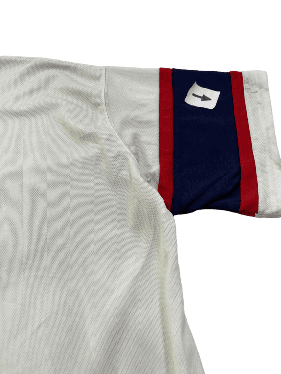 FBK NATIONWORLD FOOTBALL JERSEY ATHLETIC GREY WHITE RED NAVY MEN PRE OWNED XL