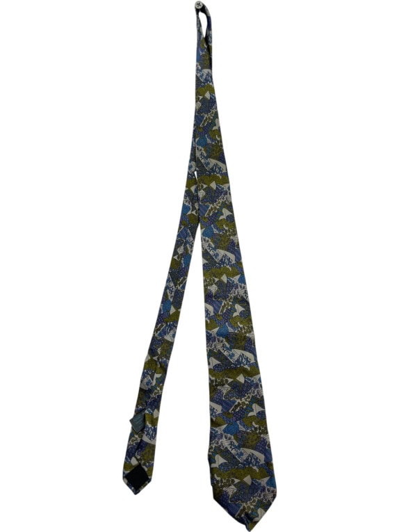 FENDI ΓΡΑΒΑΤΑ VINTAGE ΜΠΛΕ ΠΡΑΣΙΝΟ ΑΝΤΡΙΚΟ PRE OWNED