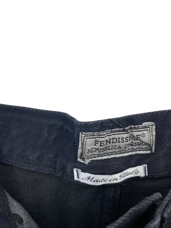 Fendi Jeans Γυναικείο Τζιν Παντελόνι Σκούρο Μπλε